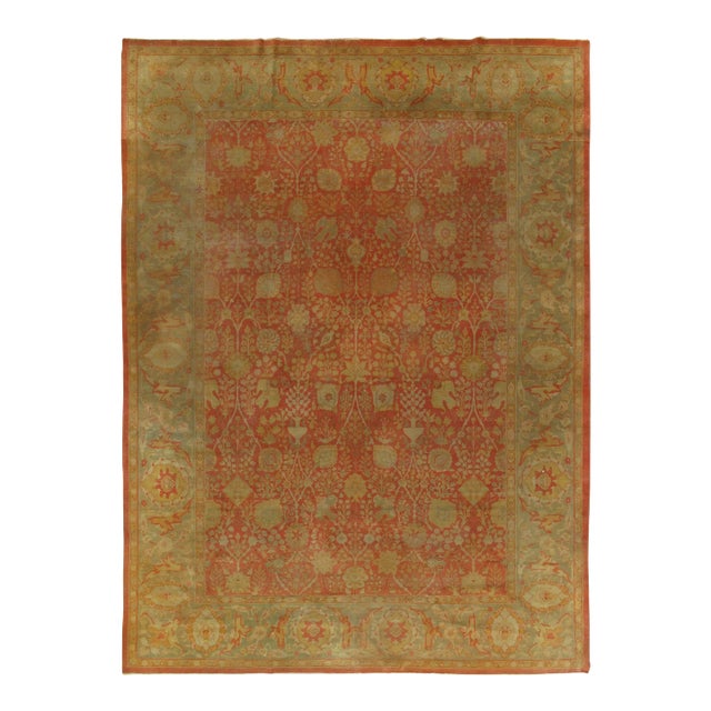 Extremely Fine Antique Sivas Handmade Carpet, Red and Green, All-over Design For Sale