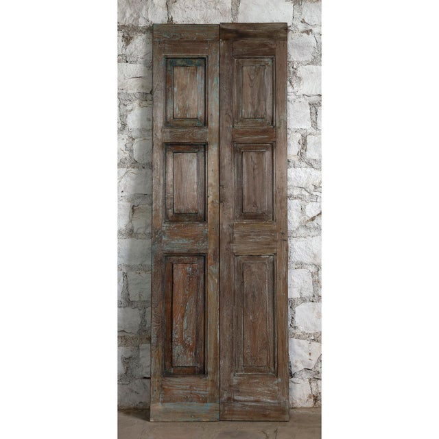 Mid-Century Modern Vintage Door Artisan Carved Wood Hinged or Sliding Barn Door 80x28 For Sale - Image 3 of 5