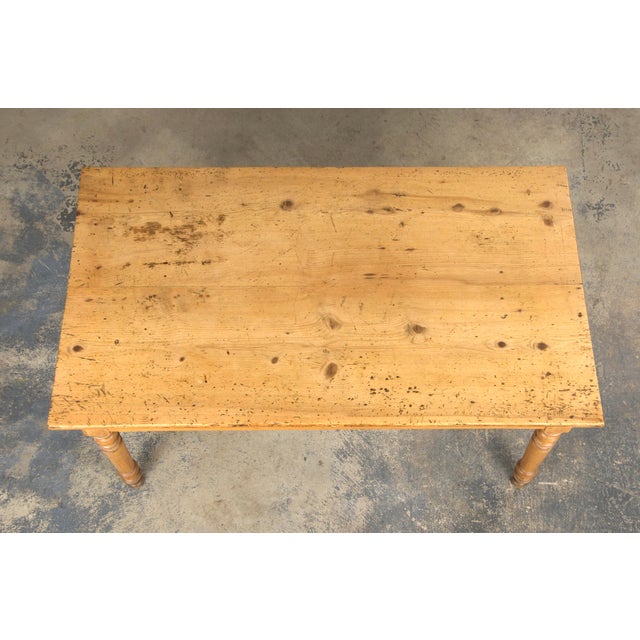 Late 19th Century Antique Country French Provincial Pine Farmhouse Table For Sale - Image 5 of 12