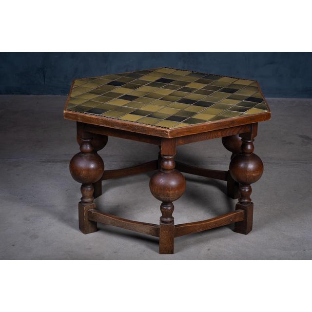 Octagonal Coffee Table in Oak, 1930s For Sale - Image 9 of 12