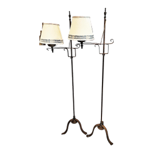 1930s Metal FLoor Lamps, a Pair