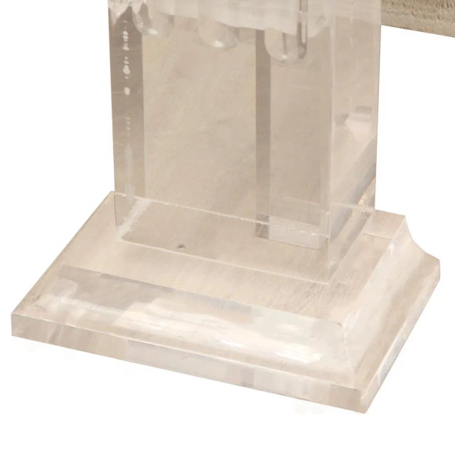 Wood Sylvana Lucite Four Poster King Size Bed Frame For Sale - Image 7 of 8