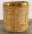 Mid-Century Modern Vintage Oversized Gabriella Crespi Style Coiled Rattan Basket With Brass Trim For Sale - Image 3 of 8