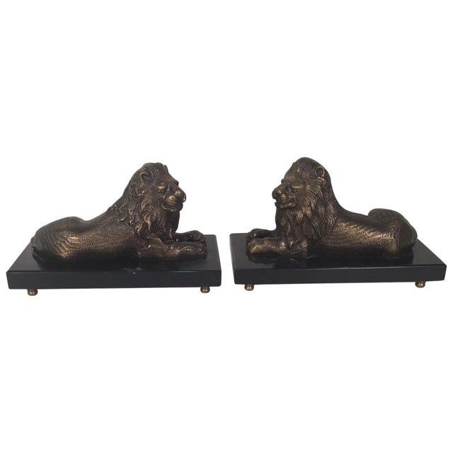 Bronze and Slate Lions - A Pair For Sale - Image 10 of 10