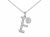 Modern Late 20th Century 18K White Gold Diamond F Initial Pendant Slide Necklace Estate For Sale - Image 3 of 4