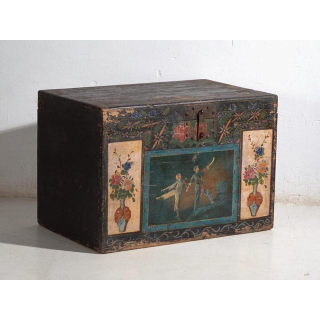Antique Chinese Painted Trunk For Sale - Image 12 of 12