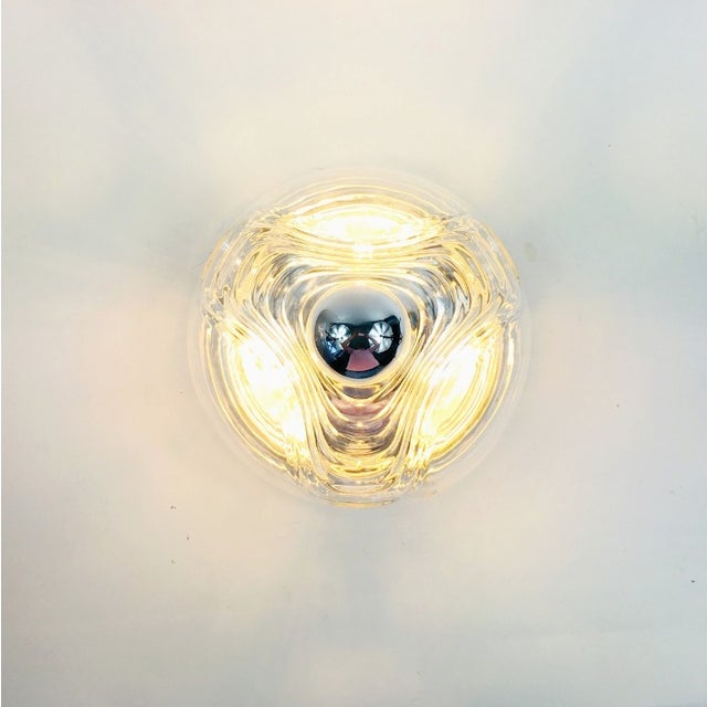 1970s 1970s Glass Wave/Futura Wall Lamps by Koch & Lowy for Peill & Putzler, Germany - a Pair For Sale - Image 5 of 11