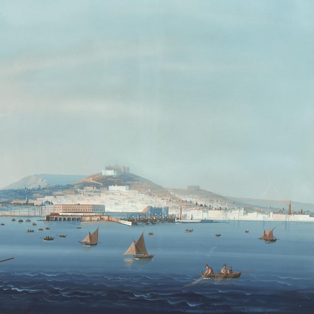 Pair of Italian Bayscape Gouache Paintings With Mt.Vesuvius For Sale In West Palm - Image 6 of 18