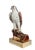 Italian Hand-Painted Porcelain Saker Falcon Sculpture on Brass Base For Sale