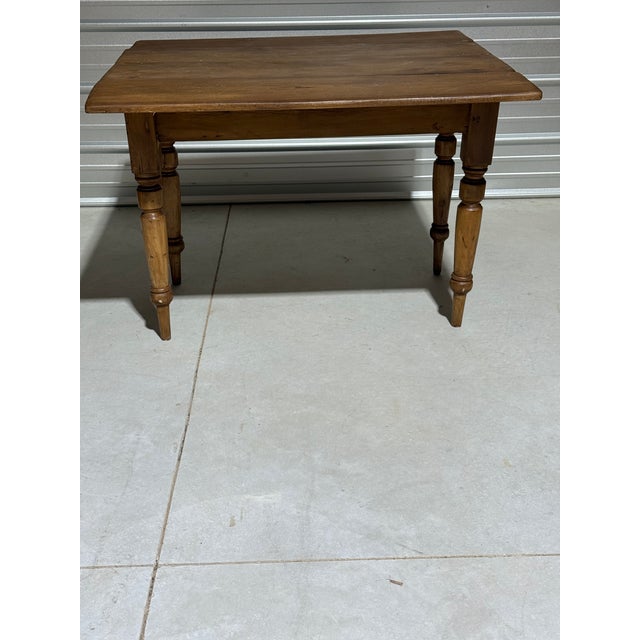 Brown Antique Pine Double Drop Leaf Table With Drawer From England For Sale - Image 8 of 18