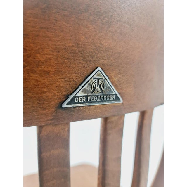 Bauhaus Swivel Office Chair in Wood by Der Ferderdreh, 1930s For Sale - Image 4 of 11