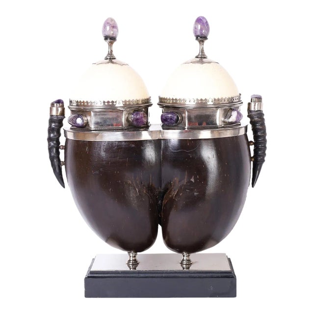 Mid Century Coco De Mer Tea Caddy by Anthony Redmile For Sale