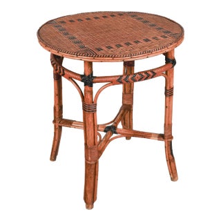 French Art Deco Rattan Table For Sale