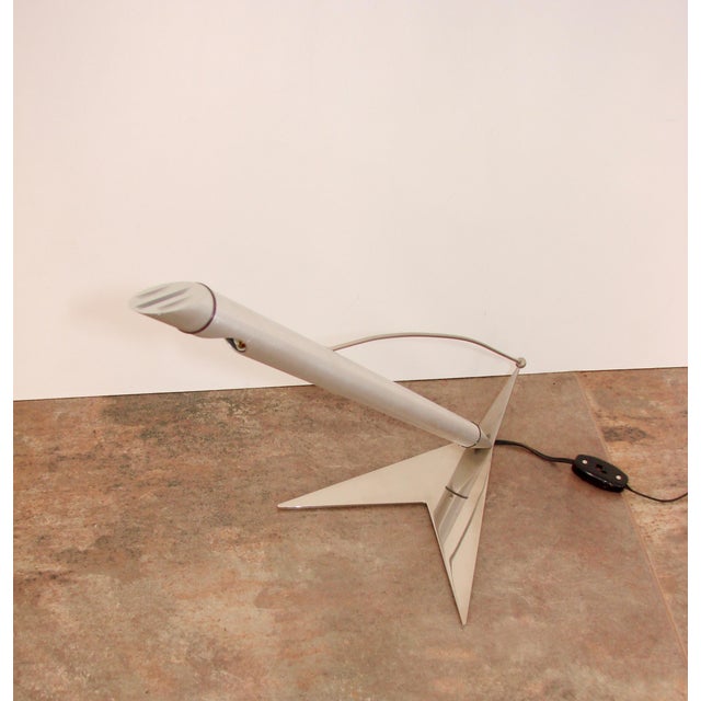 Modern Space Age Lamp in Nickel-Plated Brass and Aluminium, 1990s For Sale - Image 3 of 8