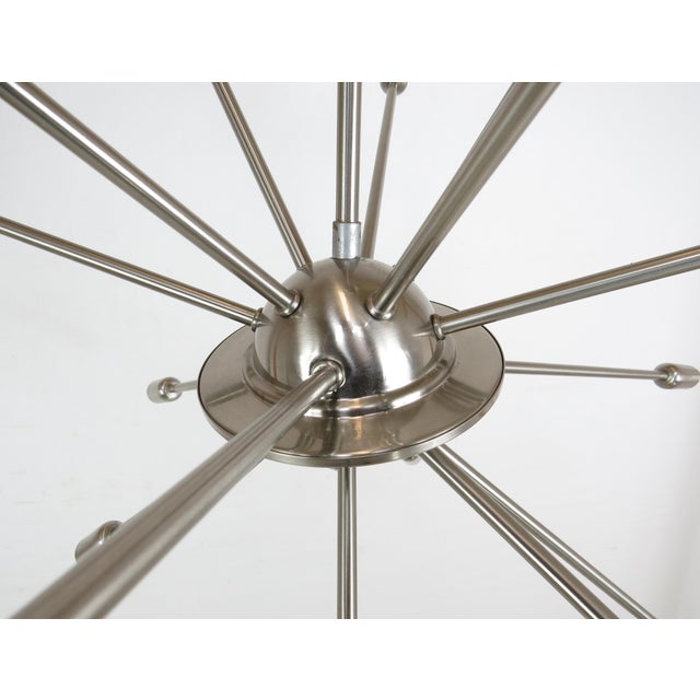 Vintage Satin Chrome 16 Light Sputnik Chandelier For Sale In Chicago - Image 6 of 7