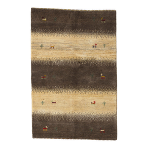Vintage Hand-Knotted Persian Lori Gabbeh Rug 3'3" X 4'11"