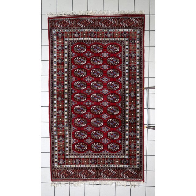 1960s, Vintage Uzbek Bukhara Rug 4' X 7' For Sale - Image 13 of 14