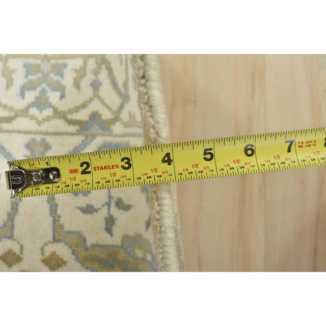 Oushak Rug 3’2” X 5′ Ivory Wool Tribal Hand-Knotted Oriental Carpet For Sale - Image 10 of 12