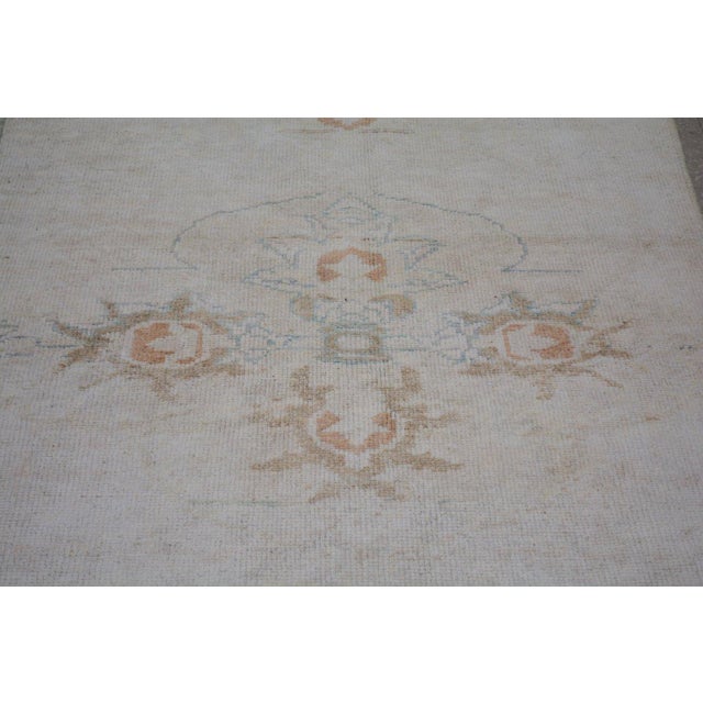 Vintage Turkish Oushak Hand Knotted Wool Rug, 3'x11'5' For Sale - Image 4 of 5