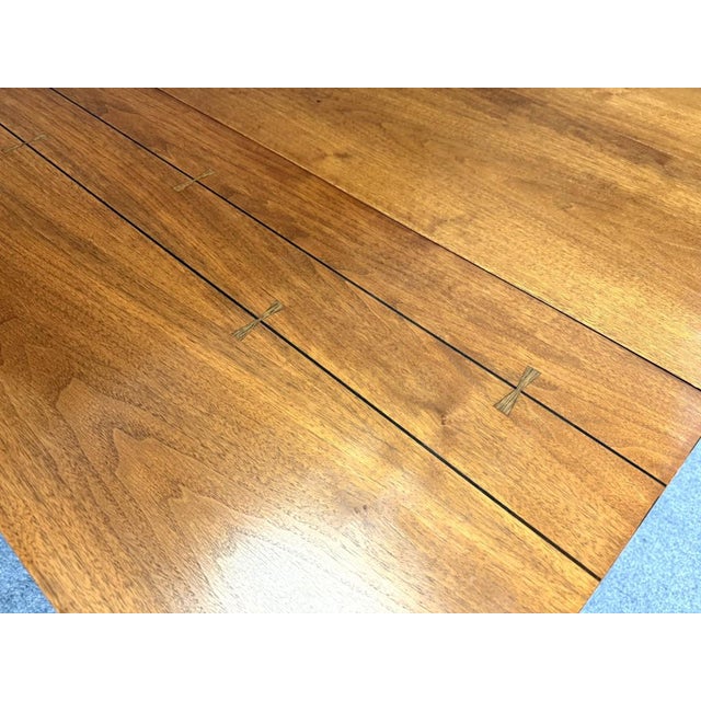 Mid-Century Modern Lane Tuxedo Bowtie-Inlaid Drop Leaf Dining Table For Sale - Image 11 of 15