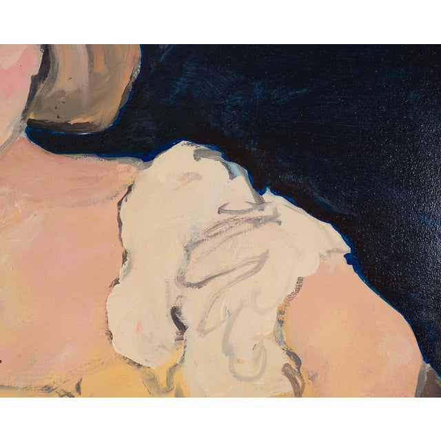 Ira Yeager 20th C. Woman in Yellow Oil Canvas Painting 5.5 Ft For Sale - Image 13 of 18