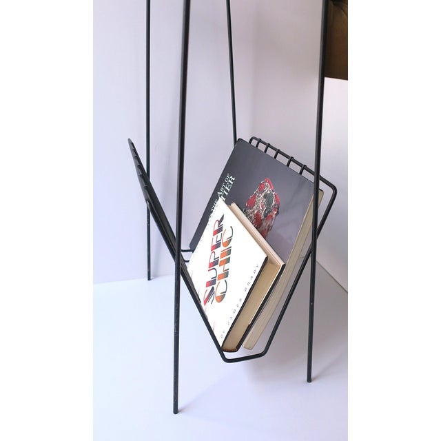 Mid 20th Century Midcentury Modern Side Drinks Table With Rack Black, Circa Mid-20th Century For Sale - Image 5 of 11