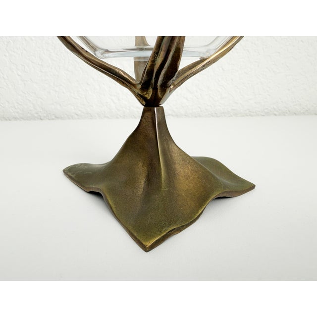 Metal 1950s Bronze & Glass Footed Candy Dish For Sale - Image 7 of 8