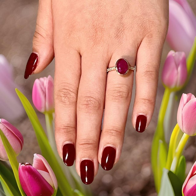 Natural Ruby Diamond Ring 6.75 14k Y Gold 4.38 TCW Certified For Sale - Image 18 of 18