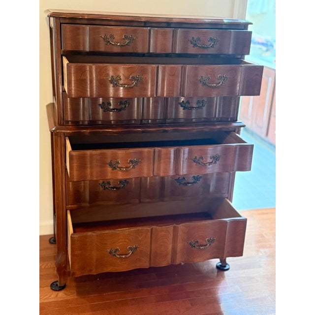 French Provincial 1960s French Provincial Highboy Dresser For Sale - Image 3 of 5