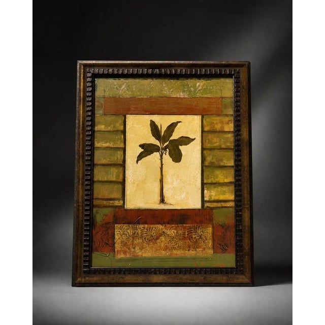 Framed Tropical Botanical Mixed Media Wall Art For Sale - Image 4 of 4