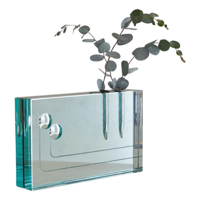 Italian Rectangular Crystal Vase by Pierangelo Gallotti & Luigi Radice, 1960s For Sale