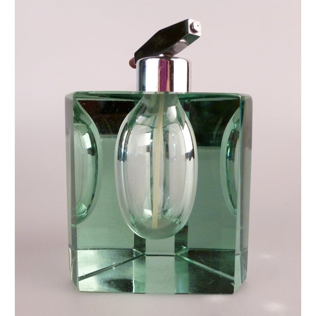 Green Tinted Crystal Perfume Bottle Chairish