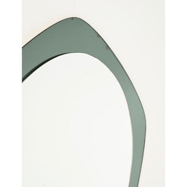 Vintage Italian Oval Sage Green Beveled Mirror from Cristal Art, 1960s For Sale - Image 9 of 12