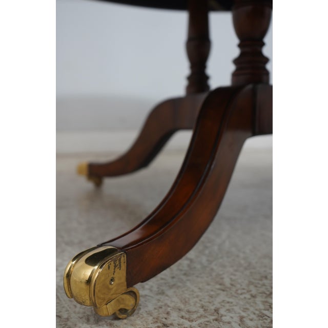 1990s Maitland Smith Inlaid Round Walnut Dining Room Table For Sale - Image 10 of 13