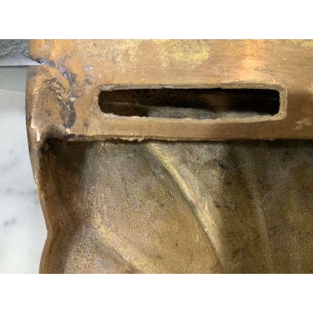 Pair of Vintage Brass Clam Shell Sconces With Black Wood Shelves for Nautical, Palm Beach Regency & Grandmillennial Styles+ See Pics! For Sale In New Orleans - Image 6 of 11