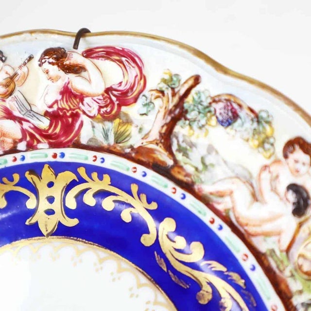 Decorative Plate with Reliefs from Capodimonte For Sale - Image 3 of 10