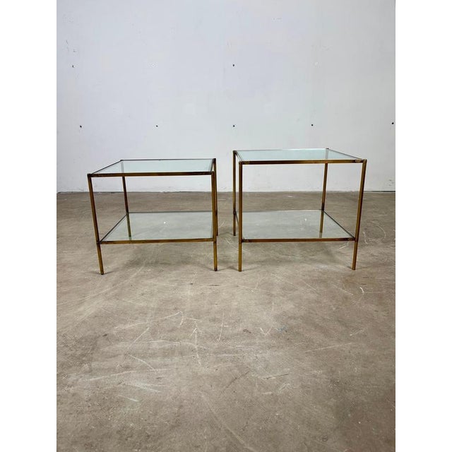 Brass and Glass Tables T12 by C. Corradi Dellacqua for Azucena, 1960s, Set of 2 For Sale - Image 4 of 12