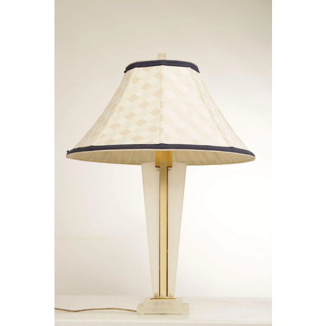 1990s 1990s Frederick Cooper Art Deco Style Lucite Brass Table Lamp For Sale - Image 5 of 13