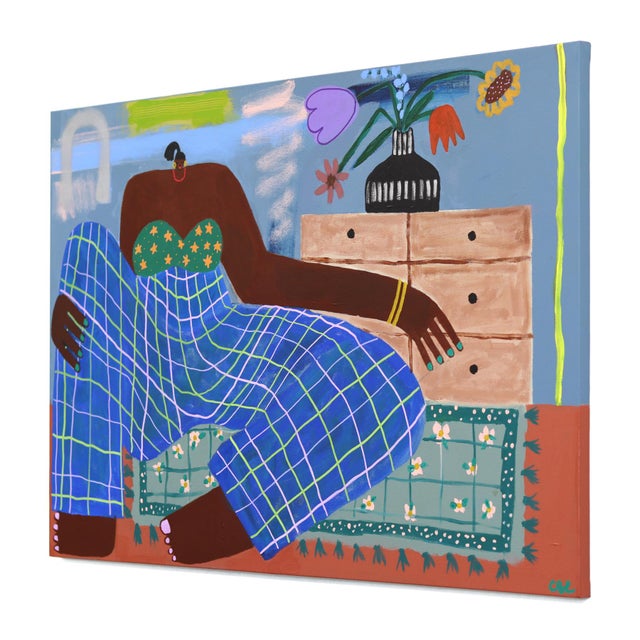 Contemporary A Soft Place to Land - Color Drenched Feminine Figurative Still Life Artwork by Courtney Simone For Sale - Image 3 of 9