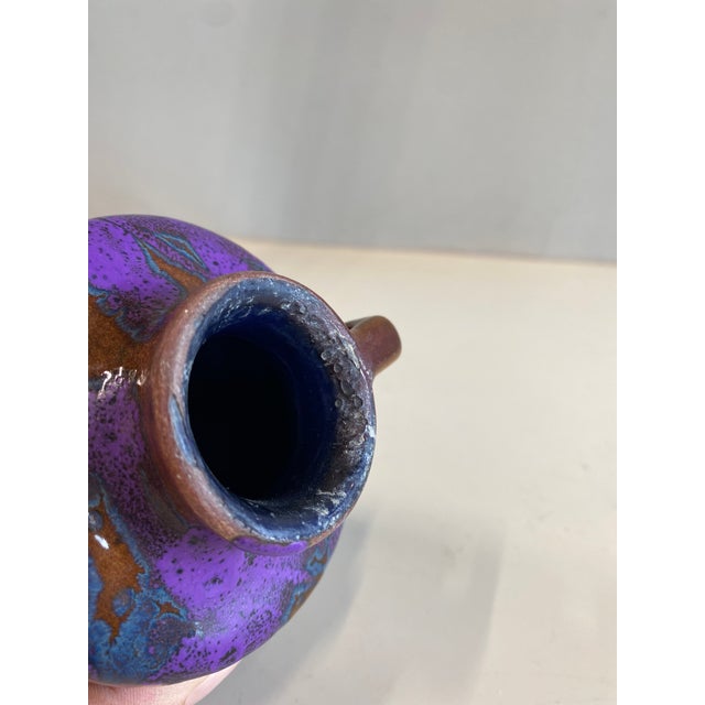Ceramic Mid-Century Brown, Purple and Blue Ceramic Vase from Scheurich, 1954 For Sale - Image 7 of 14