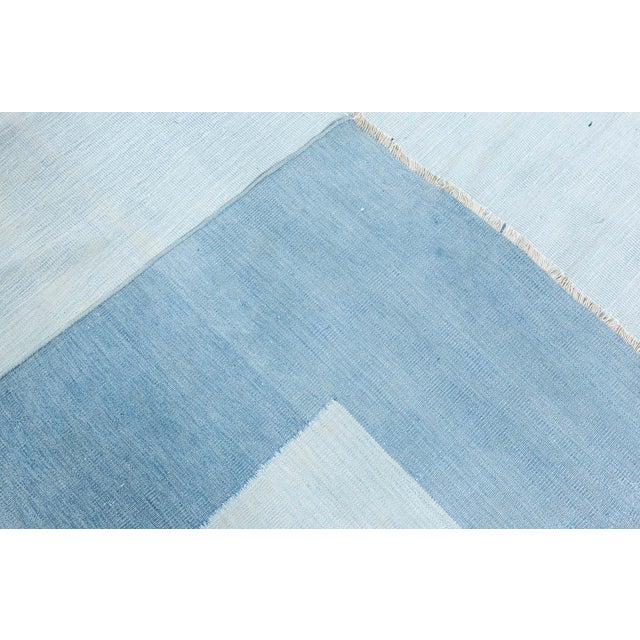 Doris Leslie Blau Vintage Indian Dhurrie Blue Rug For Sale - Image 10 of 10