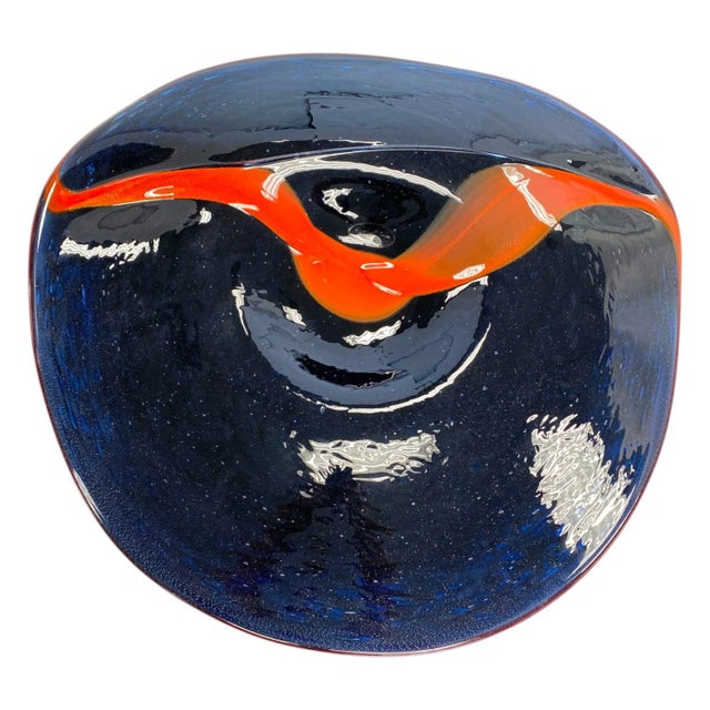 Contemporary Massive Michael Nourot Centerpiece Bowl 27" Handblown Art Glass Wall Charger For Sale - Image 3 of 18