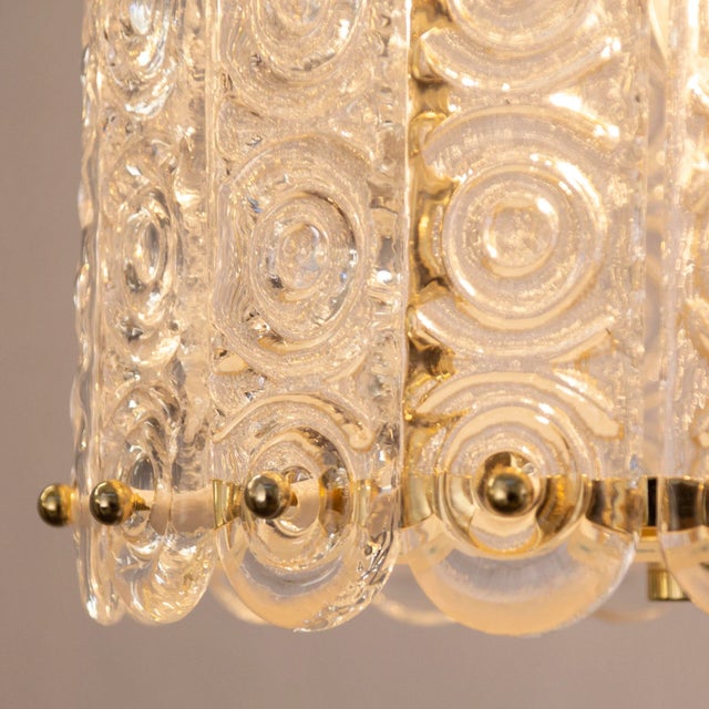 Gold Italian Pendant in Murano Crystal Glass with Circles Textures, 1990s For Sale - Image 8 of 12