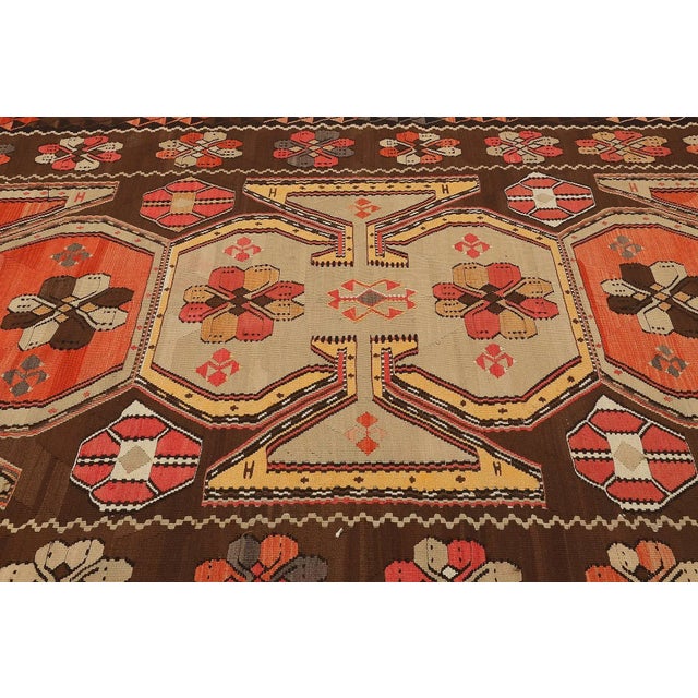 Mid 20th Century Vintage Decorative Large Turkish Kilim Rug For Sale - Image 4 of 7