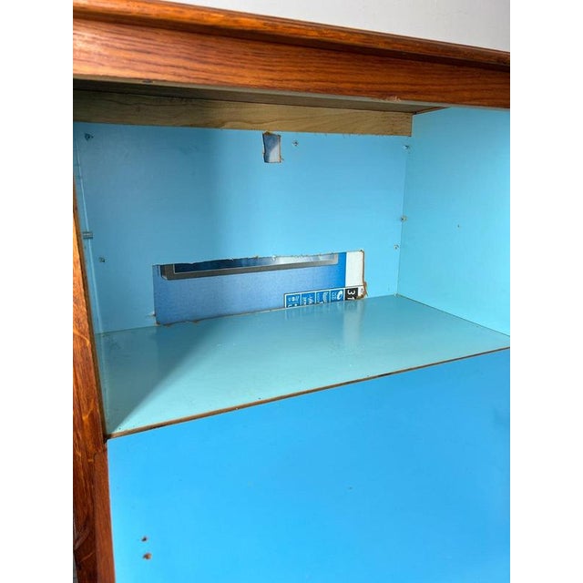 Vintage French Louis XVI Style Carved Oak Cabinet with Drawer For Sale - Image 13 of 15