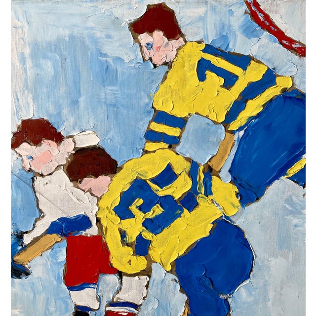 Blue Judy Rifka, Judy Rifka, Abstract Expressionist Oil Painting Hockey Players. Brooke Alexander, 1983 For Sale - Image 8 of 12