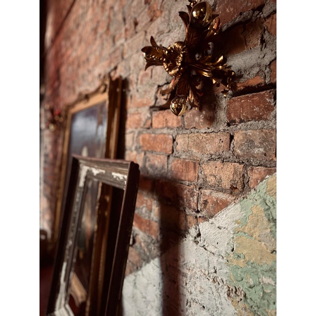 1960s Hans Kögl Gilded Metal Floral Leaf Wall Sconces - a Pair For Sale - Image 6 of 11