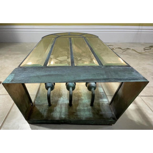 Single Vintage Handcrafted Wall-Mounted Brass Lantern For Sale - Image 9 of 12