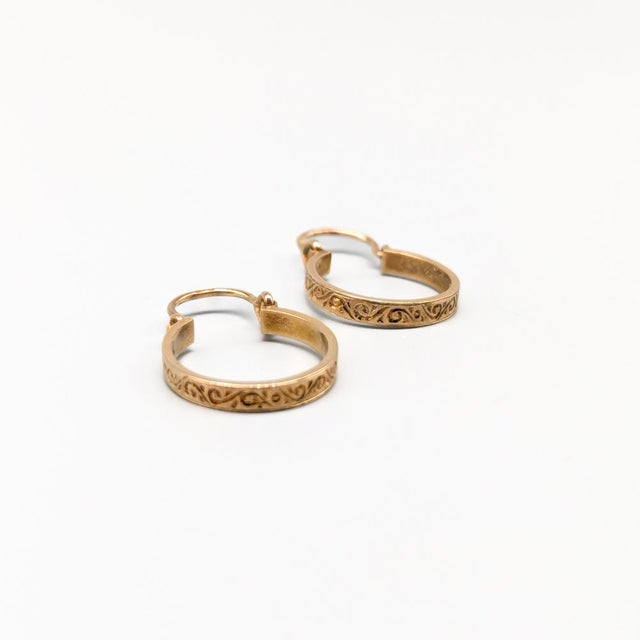 Gold Earrings, Set of 2 For Sale - Image 3 of 3