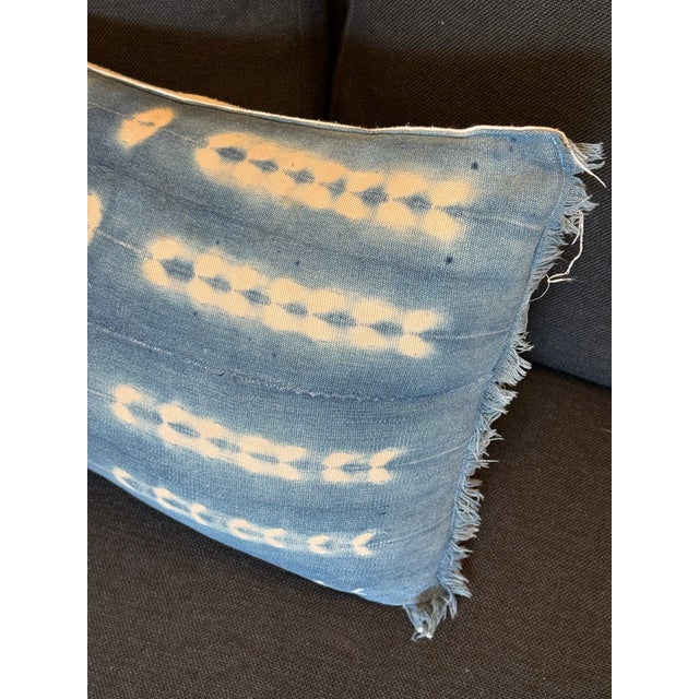 Blue Custom Design Vintage Indigo Lumbar Pillows, Pair For Sale - Image 8 of 12